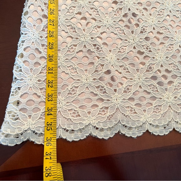 JAX (Black Label) – Cream/Off White Over Tan Crochet Lace Overlay Special Dress - Picture 9 of 17